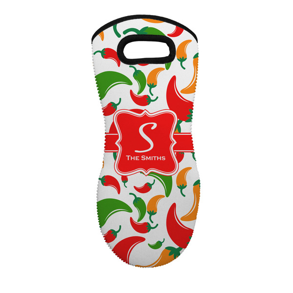 Custom Colored Peppers Neoprene Oven Mitt w/ Name and Initial