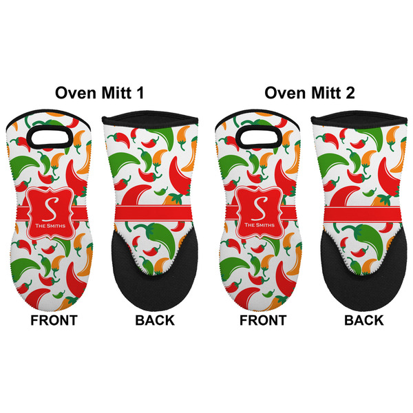 Colored Peppers Neoprene Oven Mitt - Set of 2 - Approval