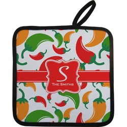 Colored Peppers Pot Holder w/ Name and Initial