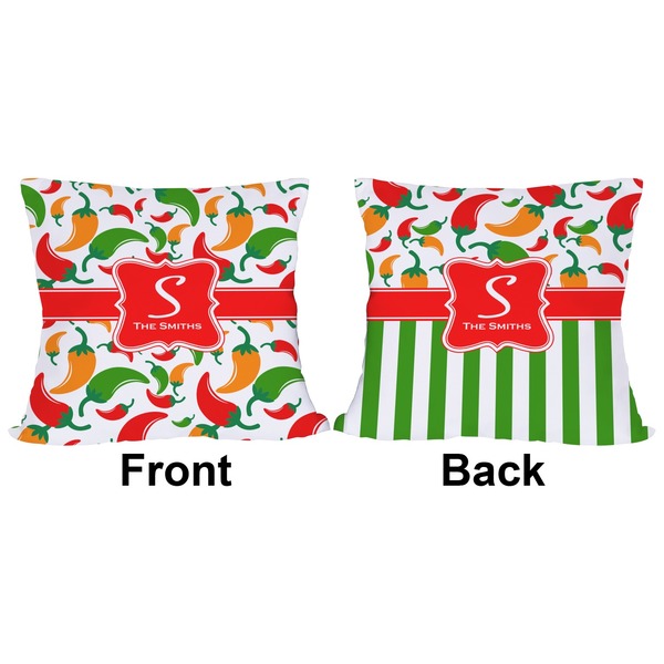 Colored Peppers Outdoor Pillow - 18x18