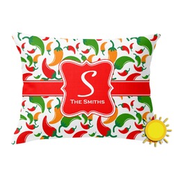 Colored Peppers Outdoor Throw Pillow (Rectangular) (Personalized)