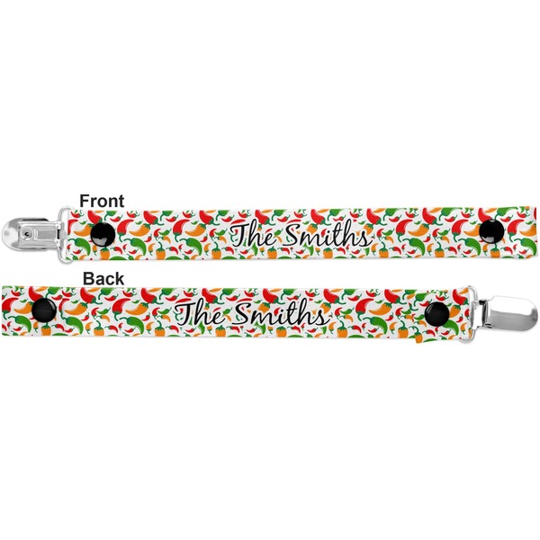 Colored Peppers Pacifier Clip - Front and Back