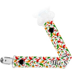 Colored Peppers Pacifier Clip (Personalized)