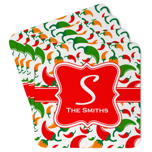 Custom Colored Peppers Paper Coasters (Personalized)