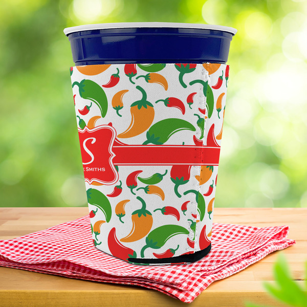 Colored Peppers Party Cup Sleeves - with bottom - Lifestyle