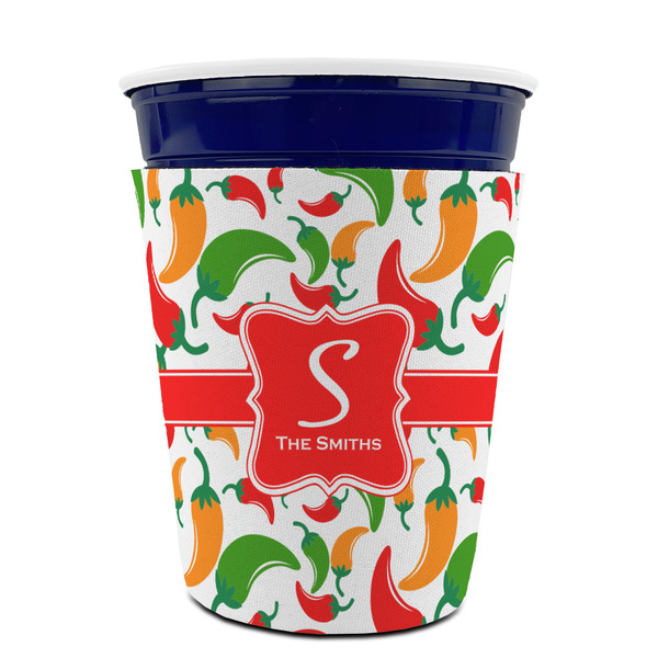 Colored Peppers Party Cup Sleeves - without bottom - FRONT (on cup)