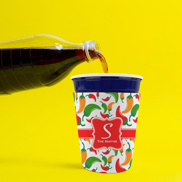 Colored Peppers Party Cup Sleeves - without bottom - Lifestyle