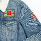 Colored Peppers Patches Lifestyle Jean Jacket Detail