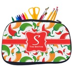 Colored Peppers Neoprene Pencil Case - Medium w/ Name and Initial