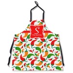 Colored Peppers Apron Without Pockets w/ Name and Initial