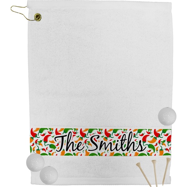Custom Colored Peppers Golf Bag Towel (Personalized)