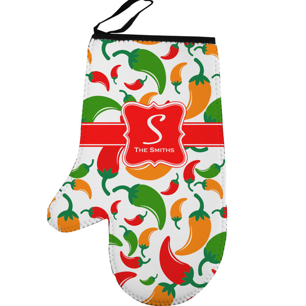 Custom Colored Peppers Left Oven Mitt (Personalized)