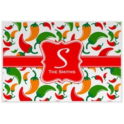 Colored Peppers Laminated Placemat w/ Name and Initial
