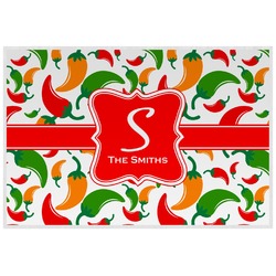 Colored Peppers Laminated Placemat w/ Name and Initial