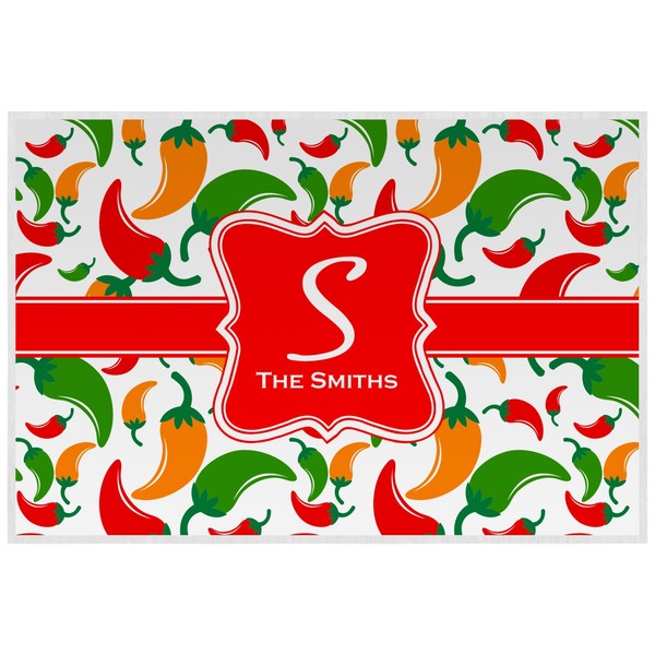 Custom Colored Peppers Laminated Placemat w/ Name and Initial