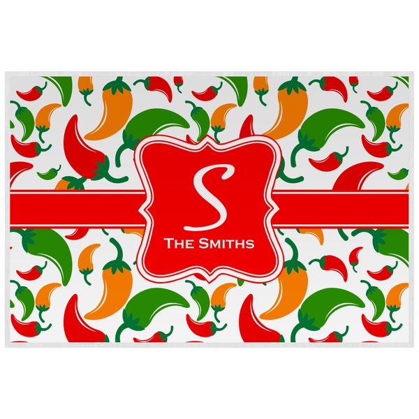 Custom Colored Peppers Laminated Placemat w/ Name and Initial