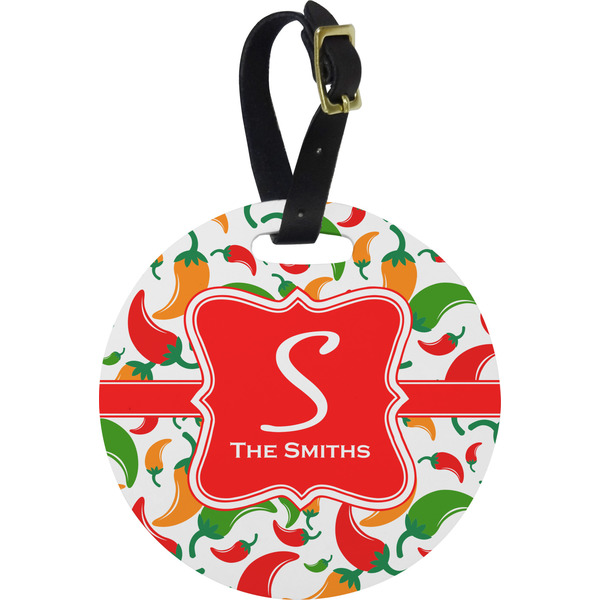 Custom Colored Peppers Plastic Luggage Tag - Round (Personalized)