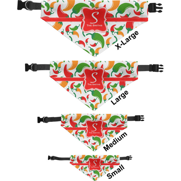 Colored Peppers Pet Bandana Sizes