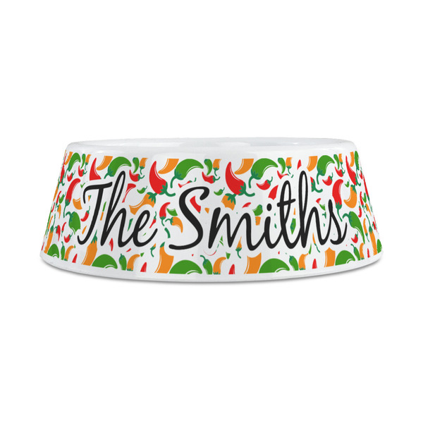 Colored Peppers Plastic Dog Bowls - Medium - FRONT