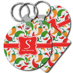 Colored Peppers Plastic Keychain (Personalized)