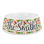 Colored Peppers Plastic Dog Bowl (Personalized)