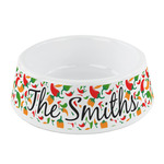 Colored Peppers Plastic Dog Bowl - Small (Personalized)