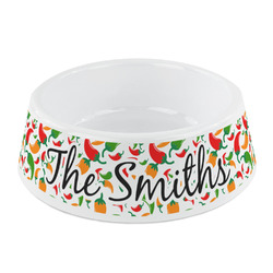 Colored Peppers Plastic Dog Bowl - Small (Personalized)