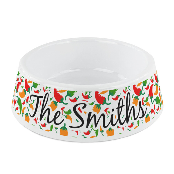 Custom Colored Peppers Plastic Dog Bowl - Small (Personalized)
