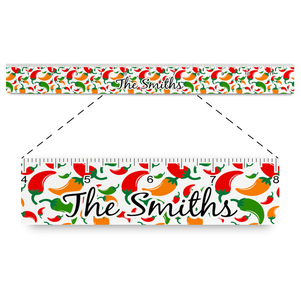 Custom Colored Peppers Plastic Ruler - 12" (Personalized)