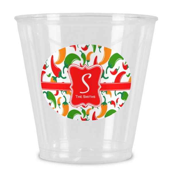 Custom Colored Peppers Plastic Shot Glass (Personalized)