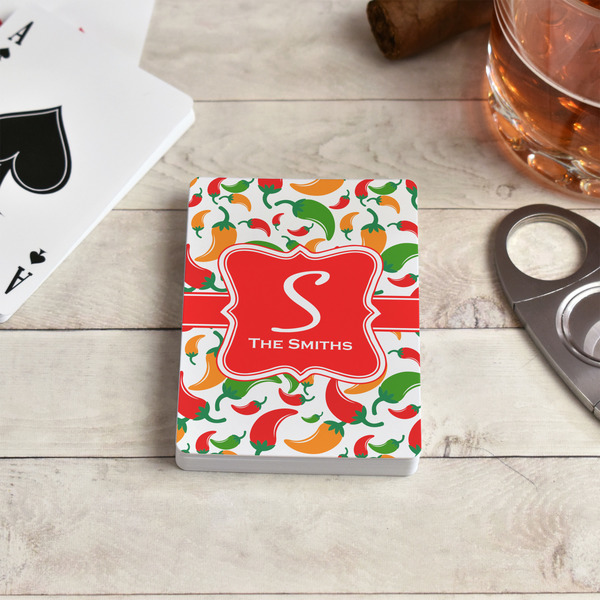 Colored Peppers Playing Cards - In Context