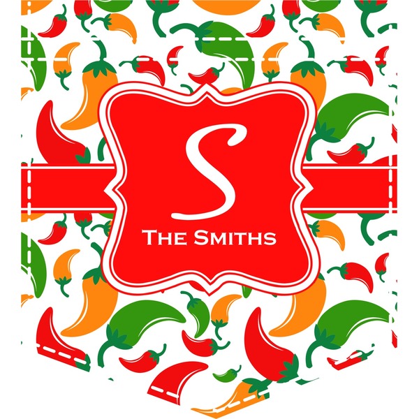 Custom Colored Peppers Iron On Faux Pocket (Personalized)