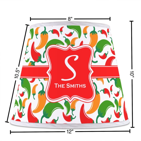 Colored Peppers Poly Film Empire Lampshade - Dimensions