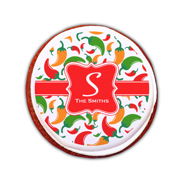 Colored Peppers Printed Icing Circle - Small - On Cookie