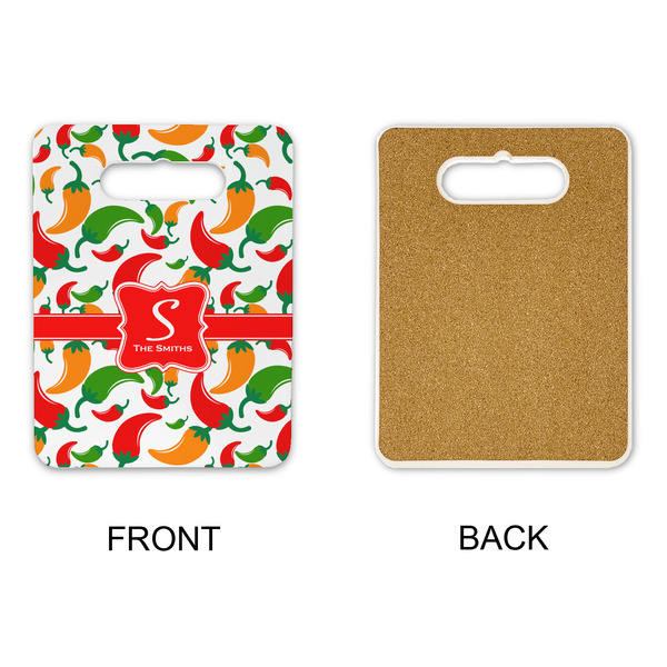 Colored Peppers Rectangle Trivet with Handle - APPROVAL
