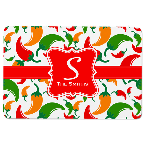 Colored Peppers Rectangular Fridge Magnet - FRONT