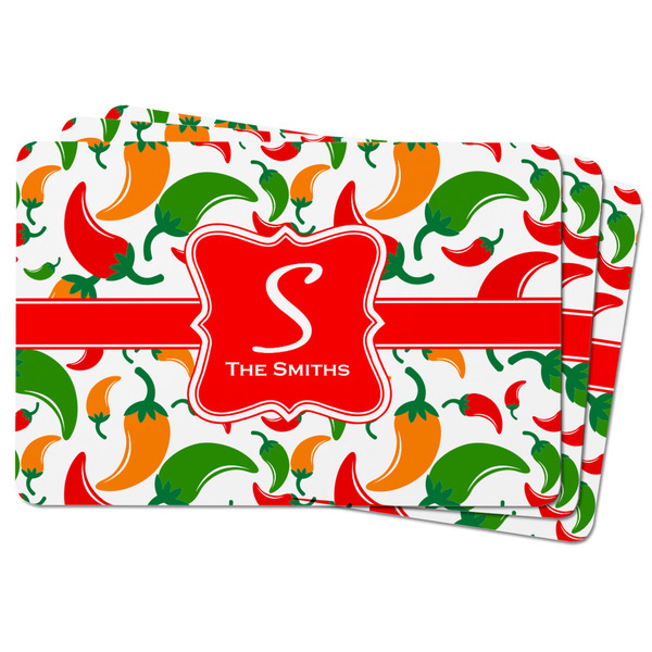 Colored Peppers Rectangular Fridge Magnet - THREE