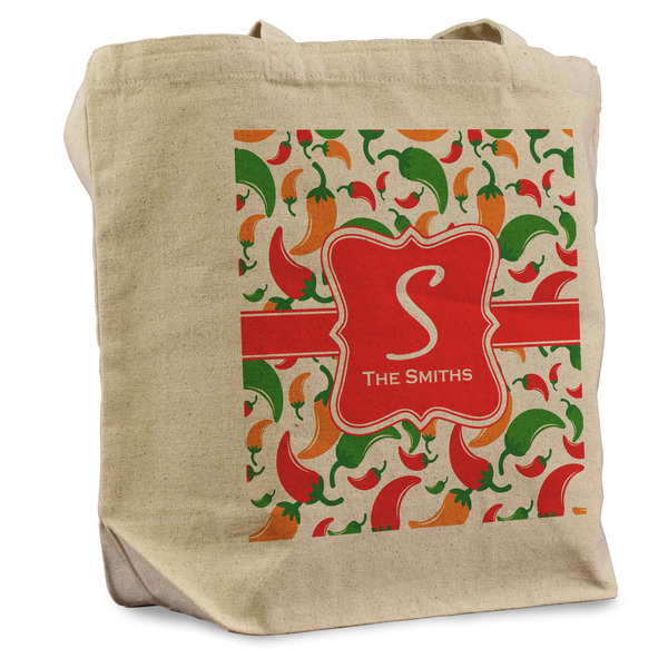 Custom Colored Peppers Reusable Cotton Grocery Bag (Personalized)