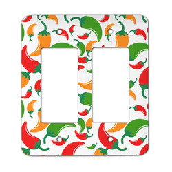 Colored Peppers Rocker Style Light Switch Cover - Two Switch