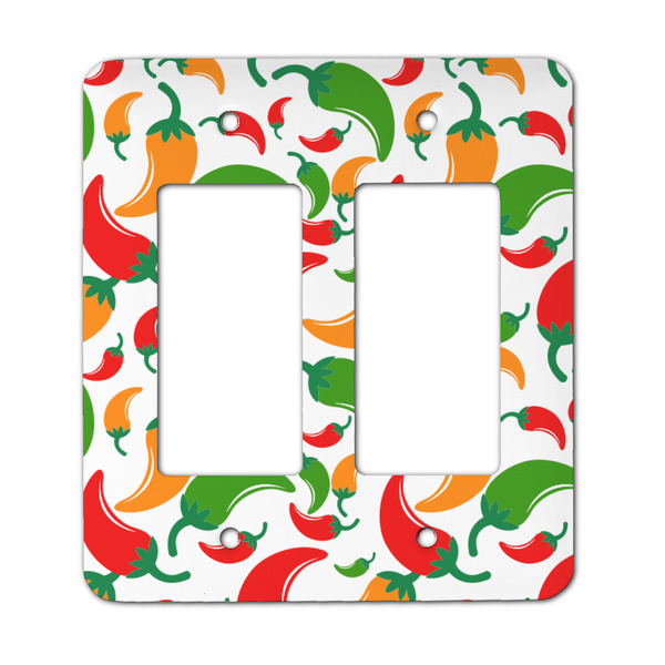 Custom Colored Peppers Rocker Style Light Switch Cover - Two Switch