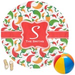 Colored Peppers Round Beach Towel (Personalized)