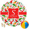 Colored Peppers Round Beach Towel (Personalized)