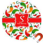 Colored Peppers Round Car Magnet - 6" (Personalized)