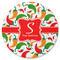 Colored Peppers Round Rubber Backed Coaster (Personalized)