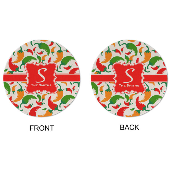 Colored Peppers Round Linen Placemats - APPROVAL (double sided)