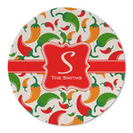 Colored Peppers Round Linen Placemat (Personalized)