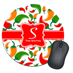 Colored Peppers Round Mouse Pad (Personalized)