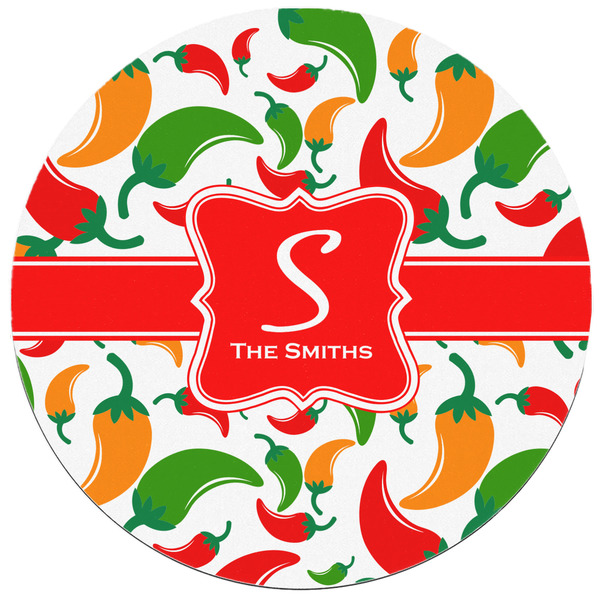 Colored Peppers Round Mousepad - APPROVAL