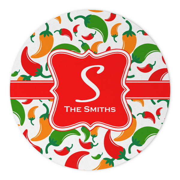 Colored Peppers Round Paper Coaster - Approval
