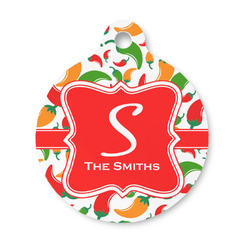 Colored Peppers Round Pet ID Tag - Small (Personalized)